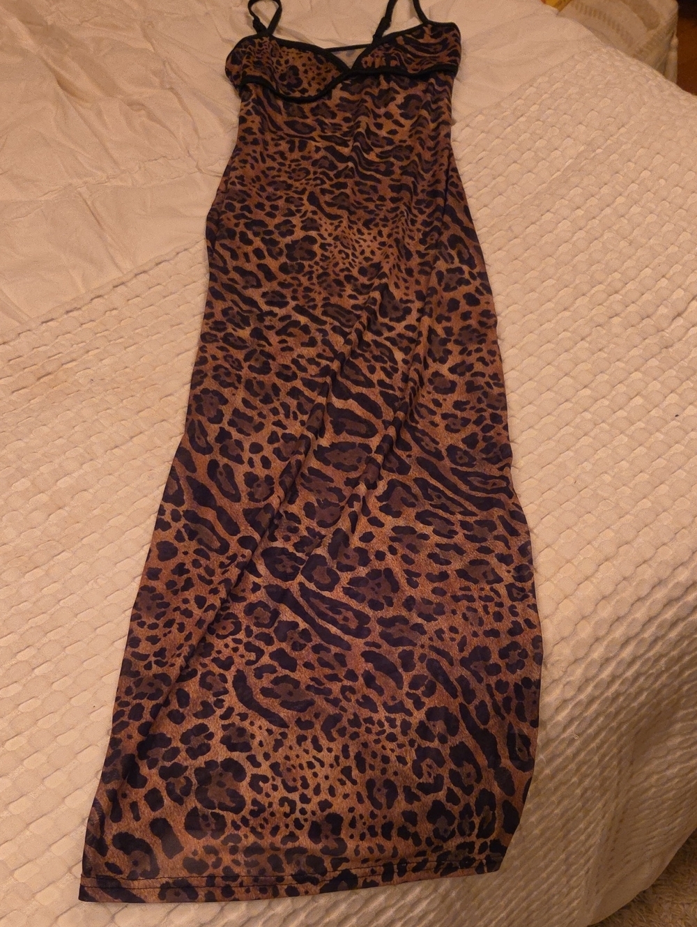 SHEIN Beige and Black Leopard Slip Dress